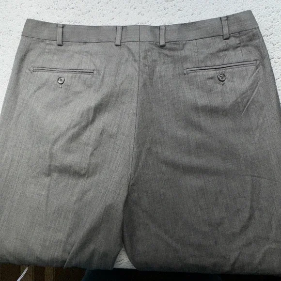 Balmain Pants Mens 38x29 Gray Dress Wool Trousers Super 120s Slim Fit Flat Front